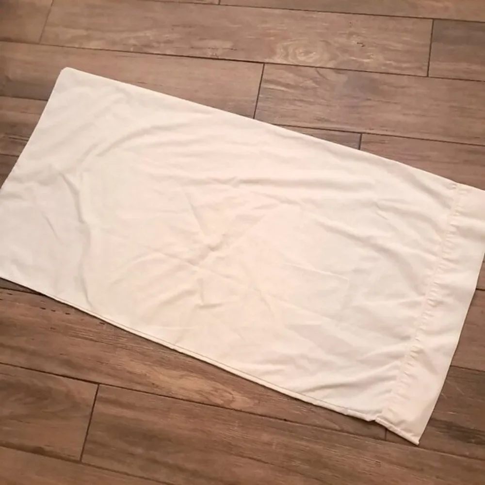 Vintage Cannon King pillowcase embroidered swirl trim ivory off white‎ cream
